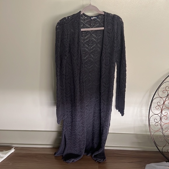 Long navy blue sweater - Picture 2 of 3